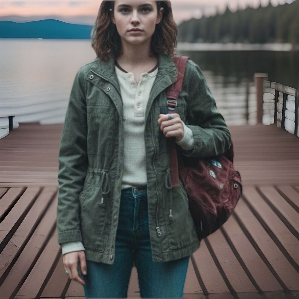 Old Navy Green Twill Utility Jacket Twilight Style Bella Swan New Moon Size XS